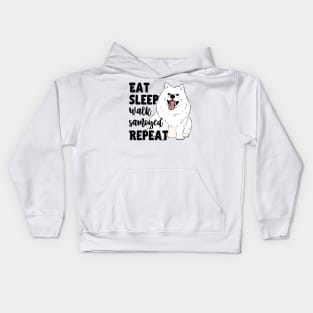 Eat Sleep Walk Samoyed Repeat Kids Hoodie